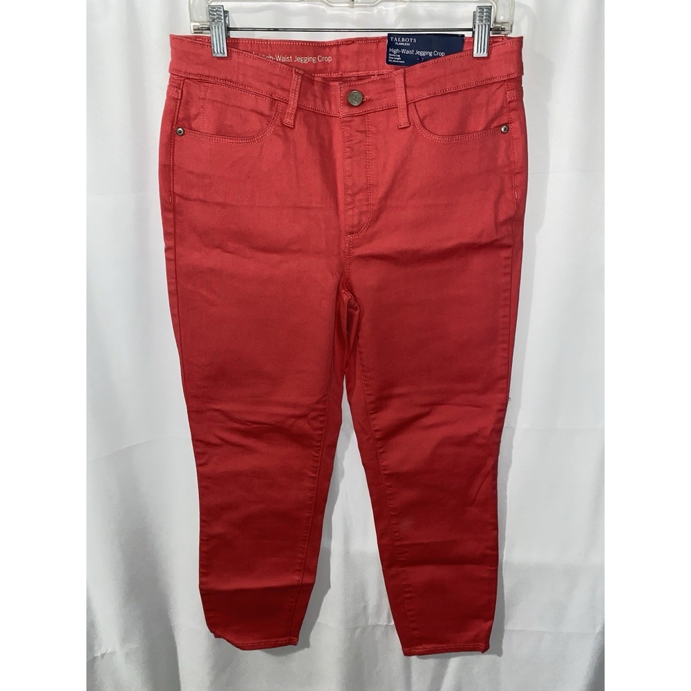 NWT Talbots Flawless High-Waist Jegging Crop Red Stretch Pants Size 6 VN5328